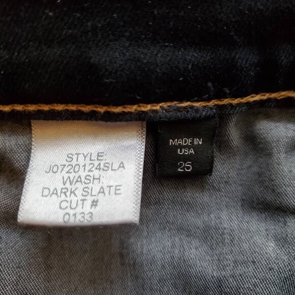 Veronica Beard Debbie 10" Skinny Side Stripe Jeans Dark Slate Wash Size 25 - Picture 11 of 12